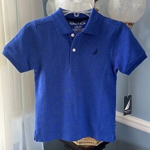 Brand New Nautica Blue Polo Short Sleeve Golf Shirt Embroidered Logo